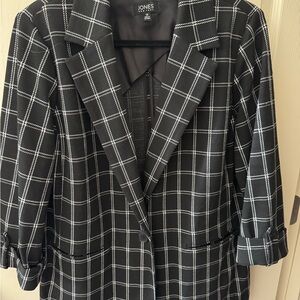 Jones New York Black Checkered Blazer